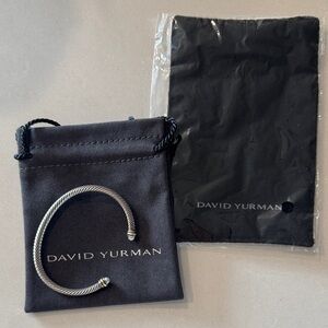 David Yurman Classic Cable Bracelet- 18K Gold, Sterling Silver,Pearl- Small